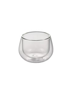 Set 2 bicchierini bombati per caffè o finger food in vetro borosilicato doppia parete cl 10