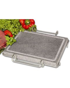 Piastra lavica Convivio con stand in acciaio inox cm 21x29