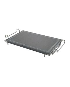 Piastra lavica Convivio Maxi con stand in acciaio inox cm 23x37