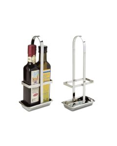 Stand olio e aceto per bottiglie quadrate in acciaio inox cl 25