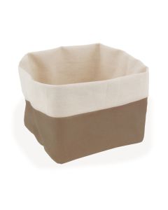 Set 2 Cestini pane marrone chiaro-beige in cotone cm 12x12 h cm 15